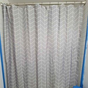 Gray and white chevron shower curtain